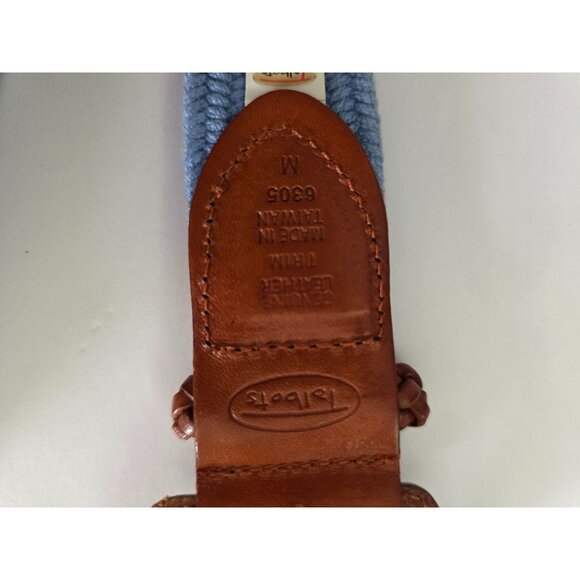 Vintage Talbots Light Blue & Brown Woven Belt With Leather Buckle - Medium New - Picture 3 of 8